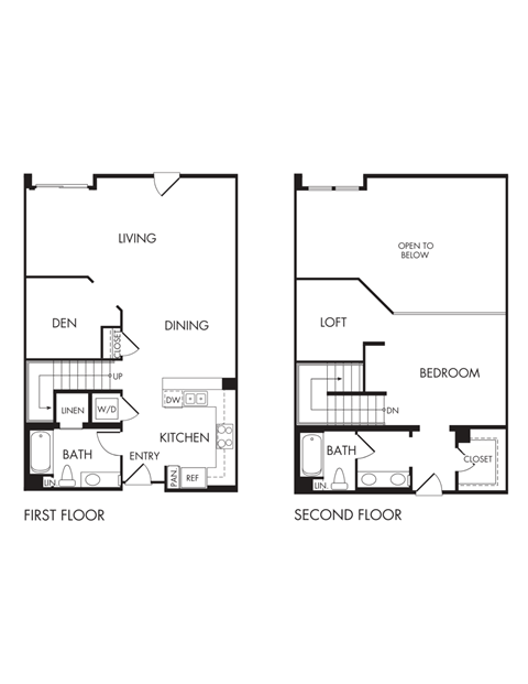 Floor plan for 1 bed, 2 baths, 1478 sqft